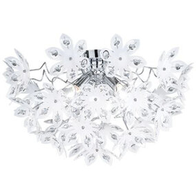 Trion Blowly LED plafondlamp 3-lichts Ø55cm Chroom E14 Trion Blowly LED plafondlamp 3-lichts Ø55cm Chroom E14