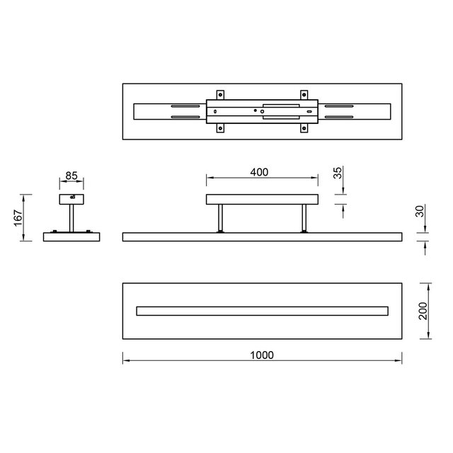 HLW LED LED Ceiling Lamp - Trion Brida - 27W - Warm White 3000K - 1-light - Dimmable - Rectangular - Matte Brown - Natural Wood