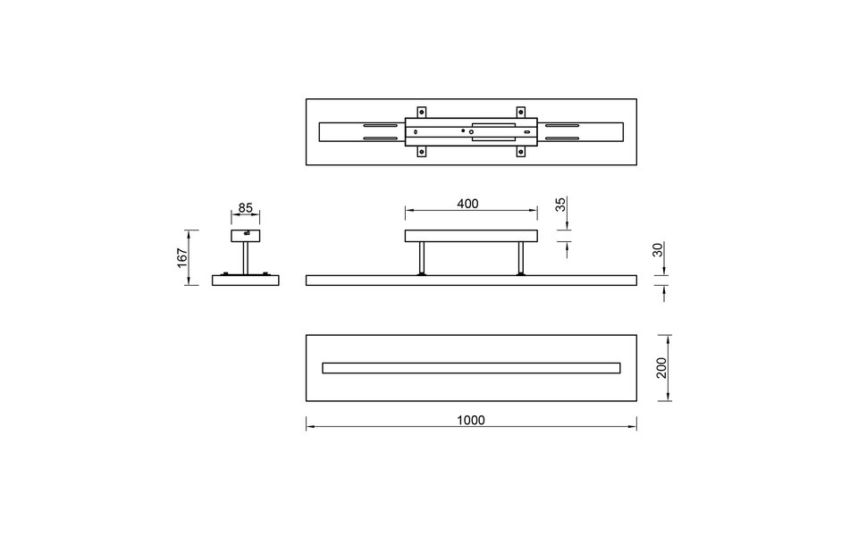 HLW LED LED Ceiling Lamp - Trion Brida - 27W - Warm White 3000K - 1-light - Dimmable - Rectangular - Matte Brown - Natural Wood
