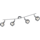 HLW LED LED Ceiling Spotlight - Trion Brista - E14 Fitting - 4-light - Round - Polished Chrome - Aluminum