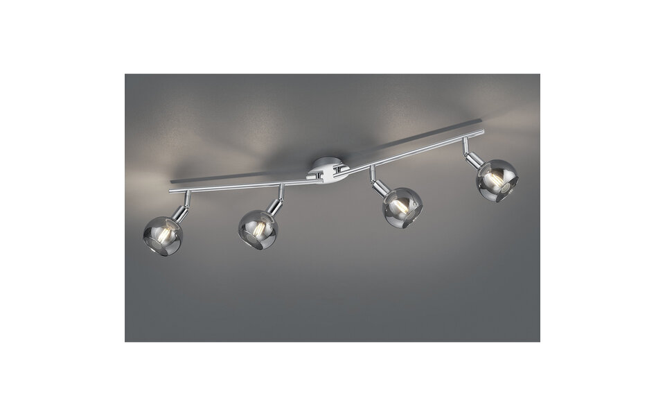 HLW LED LED Ceiling Spotlight - Trion Brista - E14 Fitting - 4-light - Round - Polished Chrome - Aluminum