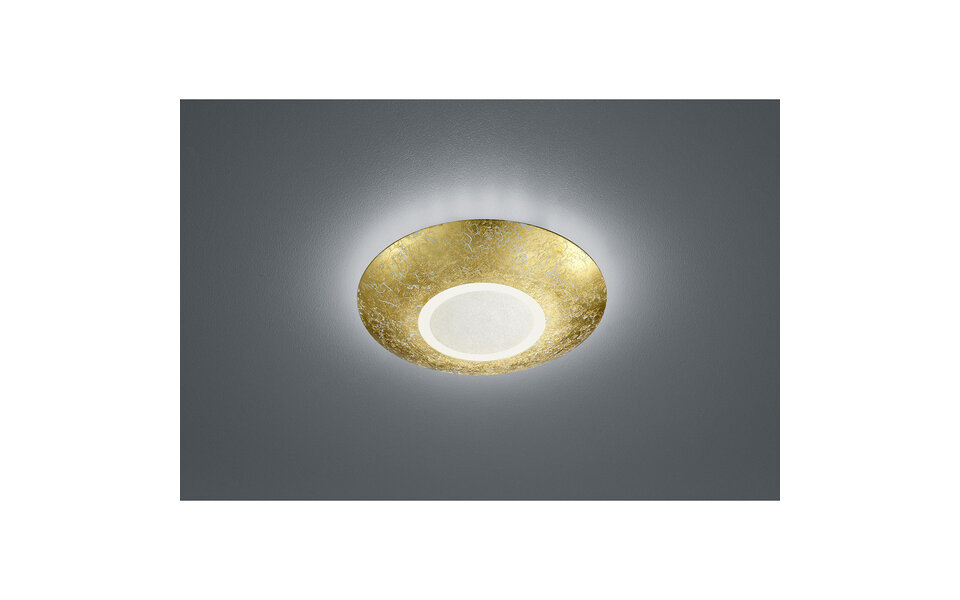 HLW LED LED Ceiling Lamp - Ceiling Lighting - Trion Cuno - 15W - Warm White 3000K - Round - Matte Gold - Aluminum