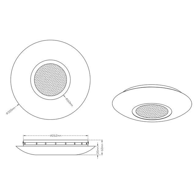 HLW LED LED Ceiling Lamp - Ceiling Lighting - Trion Cuno - 15W - Warm White 3000K - Round - Matte Gold - Aluminum