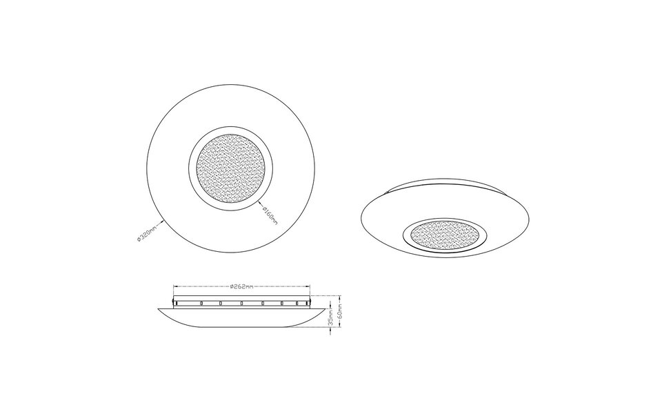 HLW LED LED Ceiling Lamp - Ceiling Lighting - Trion Cuno - 15W - Warm White 3000K - Round - Matte Gold - Aluminum