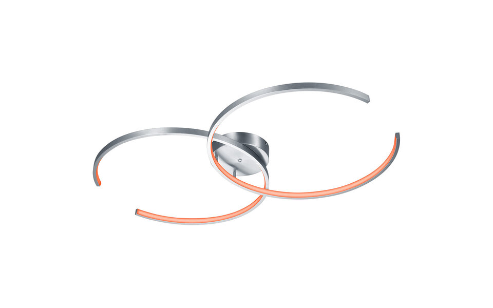 HLW LED LED Ceiling Light WiZ - Smart LED - Trion City - 34W - Adjustable Color - Dimmable - Remote Control - Round - Matte Nickel - Aluminum