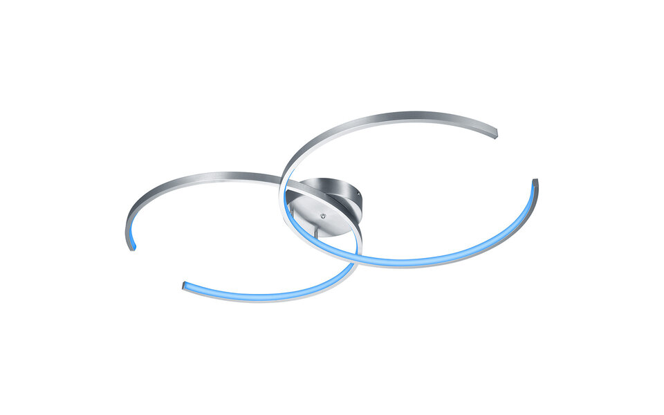 HLW LED LED Ceiling Light WiZ - Smart LED - Trion City - 34W - Adjustable Color - Dimmable - Remote Control - Round - Matte Nickel - Aluminum