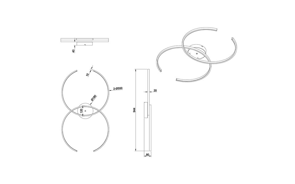 HLW LED LED Ceiling Light WiZ - Smart LED - Trion City - 34W - Adjustable Color - Dimmable - Remote Control - Round - Matte Nickel - Aluminum