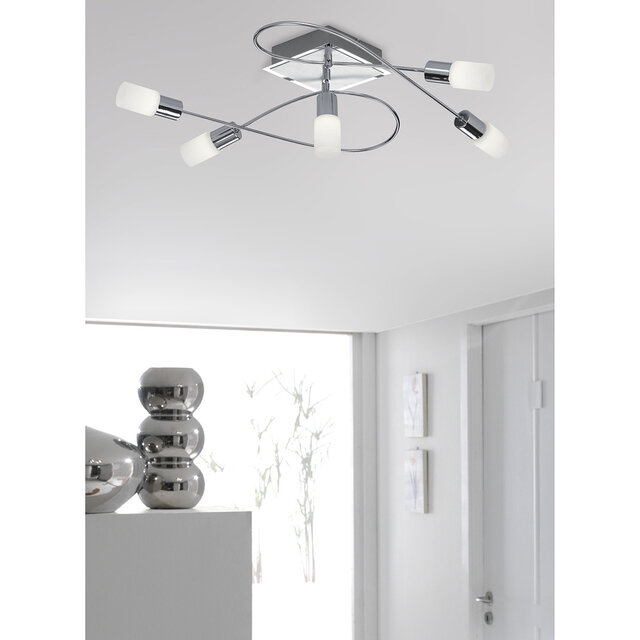 HLW LED LED Plafondlamp - Trion Clupo - 20W - Warm Wit 3000K - Rechthoek - Mat Chroom - Aluminium - OSRAM LEDs