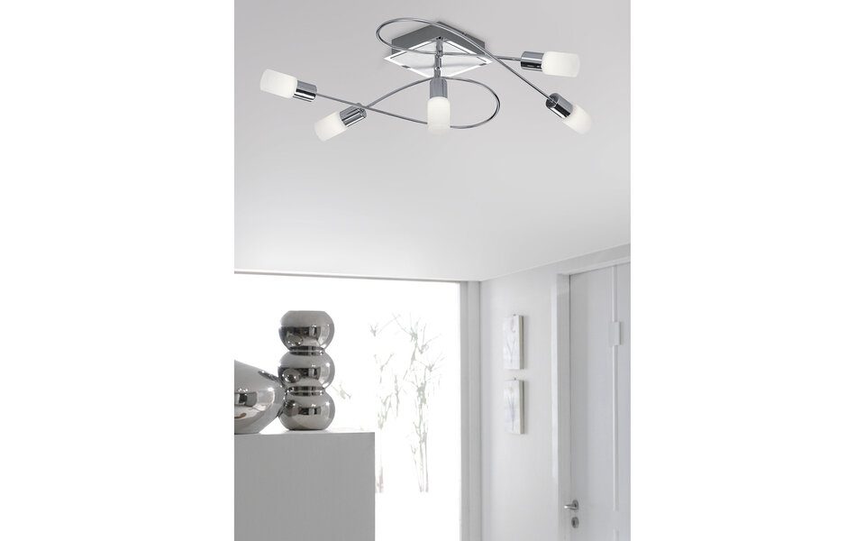 HLW LED LED Plafondlamp - Trion Clupo - 20W - Warm Wit 3000K - Rechthoek - Mat Chroom - Aluminium - OSRAM LEDs