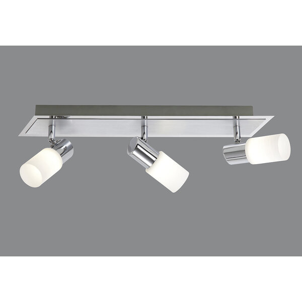 HLW LED LED Plafondspot - Trion Clupo - 12W - Warm Wit 3000K - 3-lichts - Rechthoek - Mat Chroom - Aluminium - OSRAM LEDs HLW LED LED Plafondspot - Trion Clupo - 12W - Warm Wit 3000K - 3-lichts - Rechthoek - Mat Chroom - Aluminium - OSRAM LEDs