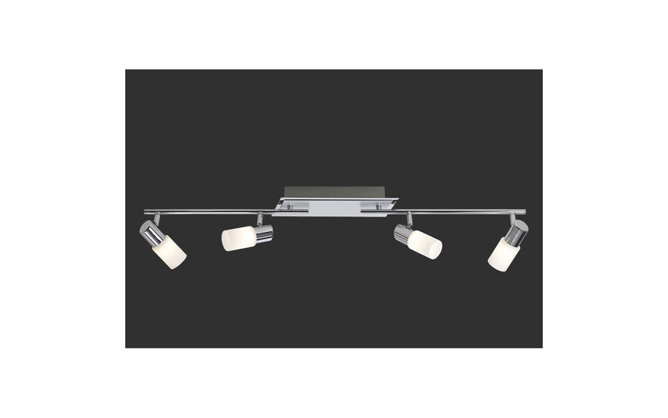 HLW LED LED Plafondspot - Trion Clupo - 16W - Warm Wit 3000K - 4-lichts - Rechthoek - Mat Chroom - Aluminium - OSRAM LEDs
