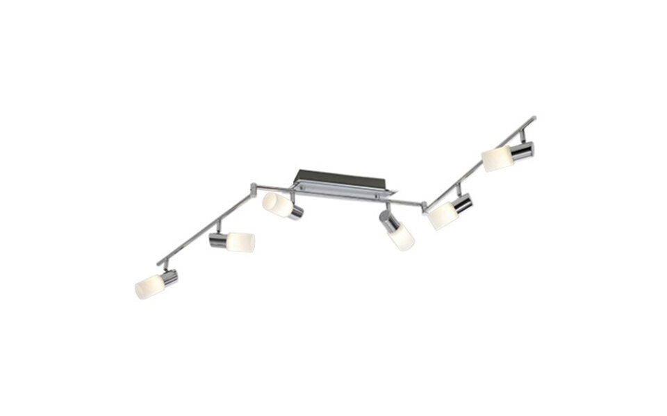 HLW LED LED Ceiling Spotlight - Trion Clupo - 24W - Warm White 3000K - 6-light - Rectangular - Matte Chrome - Aluminum - OSRAM LEDs