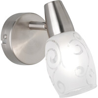 Trion Kalora LED wall spotlight matte nickel Ø80 H150 E14