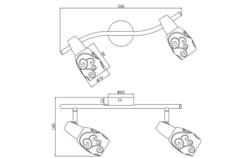 HLW LED LED Plafondspot - Plafondverlichting - Trion Kalora - E14 Fitting - 2-lichts - Rechthoek - Mat Nikkel - Aluminium