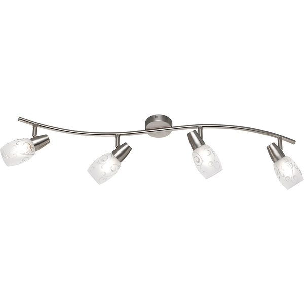 HLW LED LED Plafondspot - Plafondverlichting - Trion Kalora - E14 Fitting - 4-lichts - Rechthoek - Mat Nikkel - Aluminium HLW LED LED Plafondspot - Plafondverlichting - Trion Kalora - E14 Fitting - 4-lichts - Rechthoek - Mat Nikkel - Aluminium