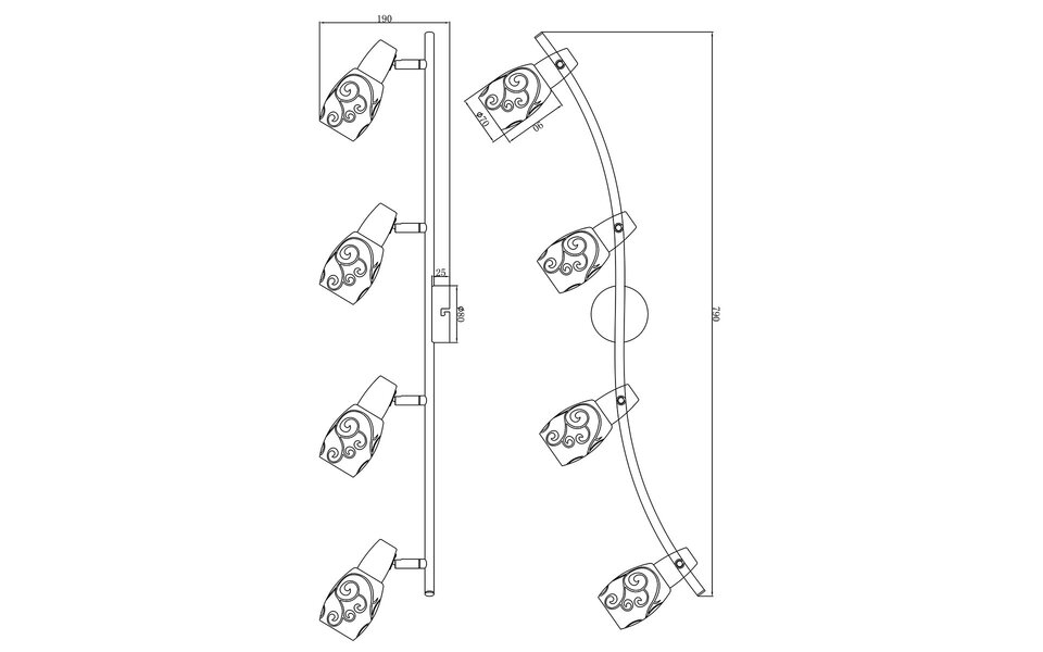 HLW LED LED Plafondspot - Plafondverlichting - Trion Kalora - E14 Fitting - 4-lichts - Rechthoek - Mat Nikkel - Aluminium HLW LED LED Plafondspot - Plafondverlichting - Trion Kalora - E14 Fitting - 4-lichts - Rechthoek - Mat Nikkel - Aluminium
