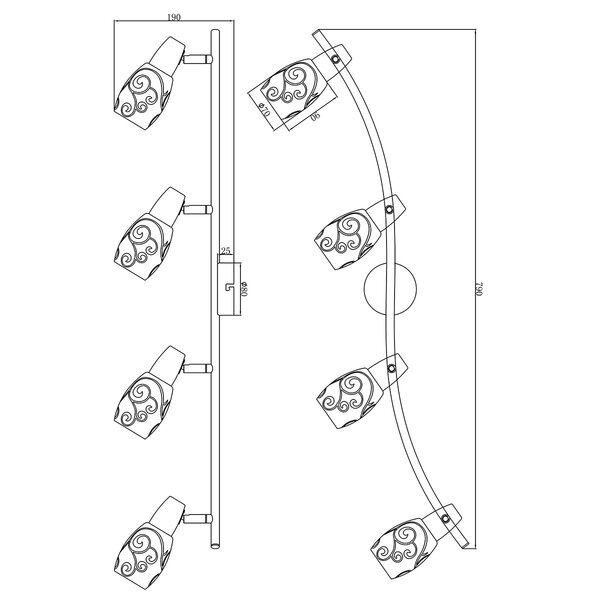 HLW LED LED Plafondspot - Plafondverlichting - Trion Kalora - E14 Fitting - 4-lichts - Rechthoek - Mat Nikkel - Aluminium HLW LED LED Plafondspot - Plafondverlichting - Trion Kalora - E14 Fitting - 4-lichts - Rechthoek - Mat Nikkel - Aluminium
