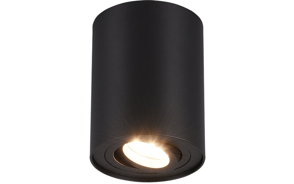 HLW LED LED Ceiling Light - Ceiling Lighting - Trion Cosmin - GU10 Fitting - 1-light - Round - Matte Black - Aluminum