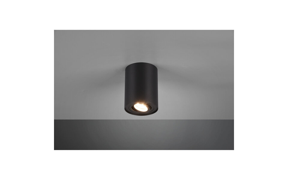 HLW LED LED Ceiling Light - Ceiling Lighting - Trion Cosmin - GU10 Fitting - 1-light - Round - Matte Black - Aluminum