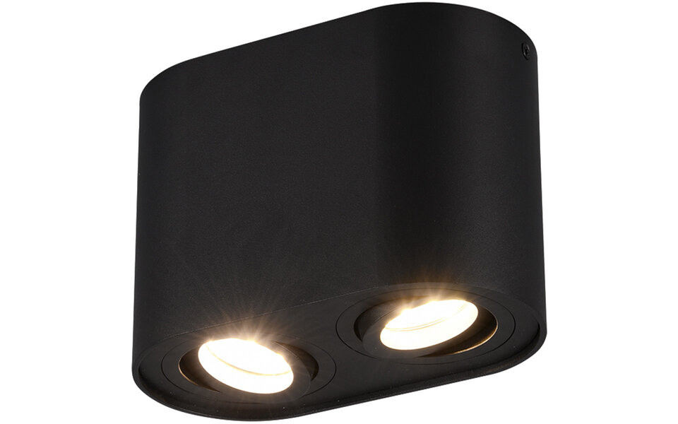 HLW LED LED Plafondlamp - Plafondverlichting - Trion Cosmin - GU10 Fitting - 2-lichts - Rechthoek - Mat Zwart - Aluminium HLW LED LED Plafondlamp - Plafondverlichting - Trion Cosmin - GU10 Fitting - 2-lichts - Rechthoek - Mat Zwart - Aluminium