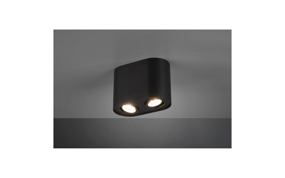 HLW LED LED Plafondlamp - Plafondverlichting - Trion Cosmin - GU10 Fitting - 2-lichts - Rechthoek - Mat Zwart - Aluminium HLW LED LED Plafondlamp - Plafondverlichting - Trion Cosmin - GU10 Fitting - 2-lichts - Rechthoek - Mat Zwart - Aluminium