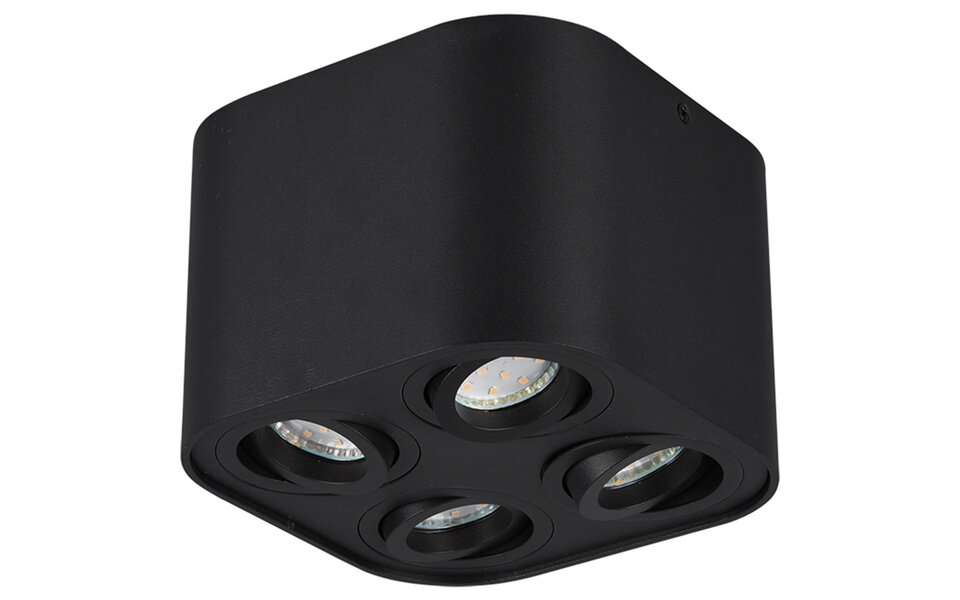 HLW LED LED Ceiling Light - Ceiling Lighting - Trion Cosmin - GU10 Fitting - 4 Lights - Square - Matte Black - Aluminum HLW LED LED Ceiling Light - Ceiling Lighting - Trion Cosmin - GU10 Fitting - 4 Lights - Square - Matte Black - Aluminum