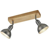 LED Ceiling Spotlight Delvira 2xE14 Antique Nickel Ø330mm
