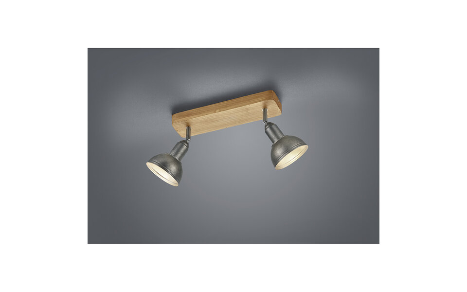 HLW LED LED Ceiling Spotlight - Trion Delvira - E14 Fitting - 2-light - Round - Antique Nickel - Aluminum