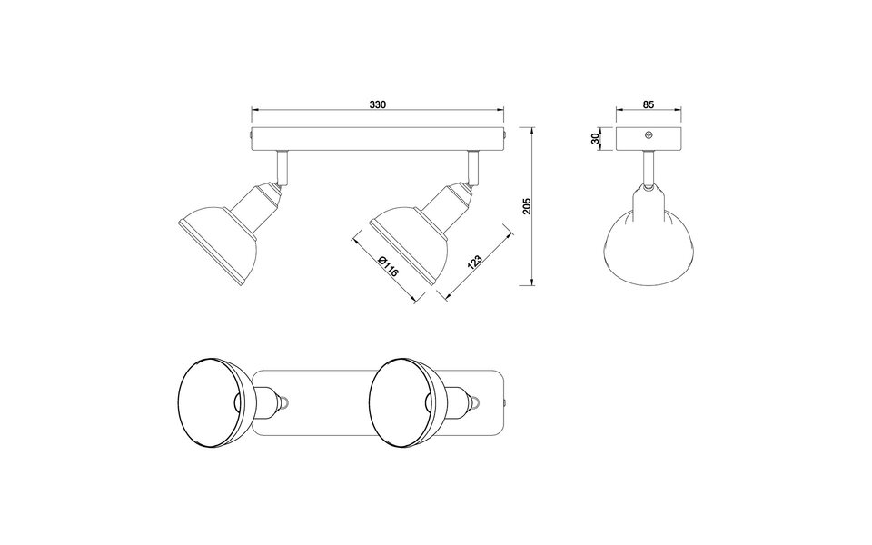 HLW LED LED Plafondspot - Trion Delvira - E14 Fitting - 2-lichts - Rond - Antiek Nikkel - Aluminium