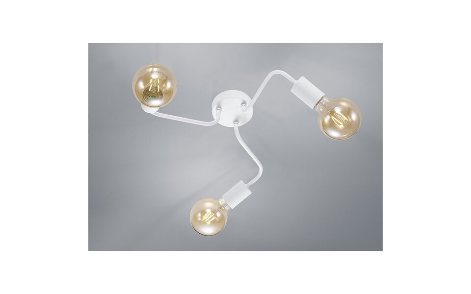 HLW LED LED Plafondlamp - Trion Dolla - E27 Fitting - 3-lichts - Rond - Mat Wit - Aluminium