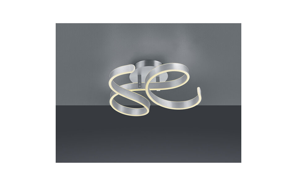 HLW LED LED Ceiling Lamp - Ceiling Lighting - Trion Frinco - 40W - Warm White 3000K - Dimmable - Round - Matte Gray - Aluminum