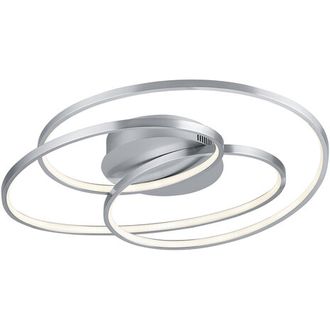 LED Plafondlamp - Trion Gilo - 38W - Warm Wit 3000K - Dimbaar - Rond - Mat Nikkel - Aluminium LED Plafondlamp - Trion Gilo - 38W - Warm Wit 3000K - Dimbaar - Rond - Mat Nikkel - Aluminium
