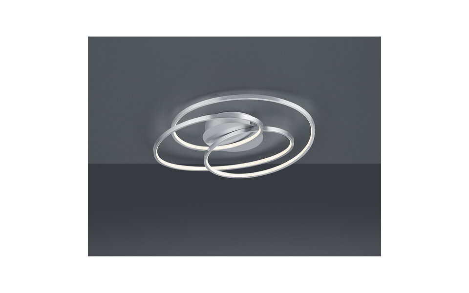 HLW LED LED Plafondlamp - Trion Gilo - 38W - Warm Wit 3000K - Dimbaar - Rond - Mat Nikkel - Aluminium