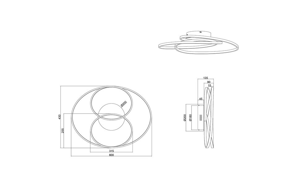 HLW LED LED Ceiling Light - Trion Gilo - 38W - Warm White 3000K - Dimmable - Round - Matte Nickel - Aluminum