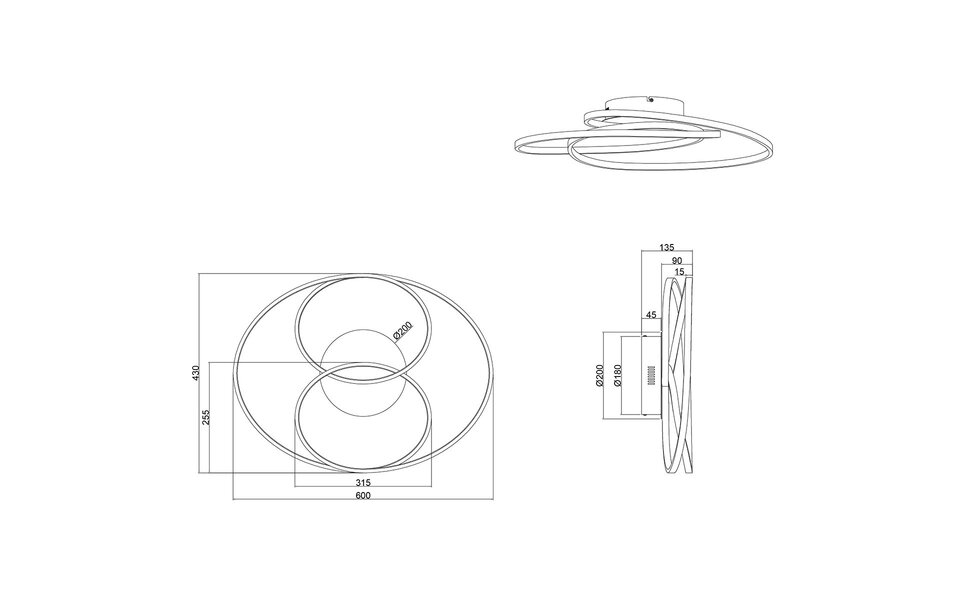 HLW LED LED Ceiling Light - Trion Gilo - 38W - Warm White 3000K - Dimmable - Round - Matte White - Aluminum