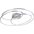 LED Plafondlamp - Trion Gilo - 50W - Warm Wit 3000K - Dimbaar - Rond - Mat Nikkel - Aluminium