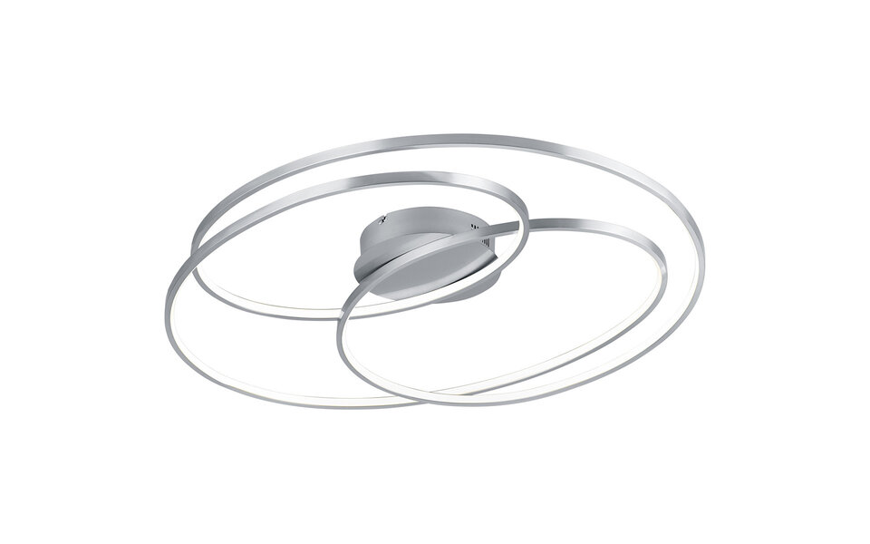 HLW LED LED Plafondlamp - Trion Gilo - 50W - Warm Wit 3000K - Dimbaar - Rond - Mat Nikkel - Aluminium