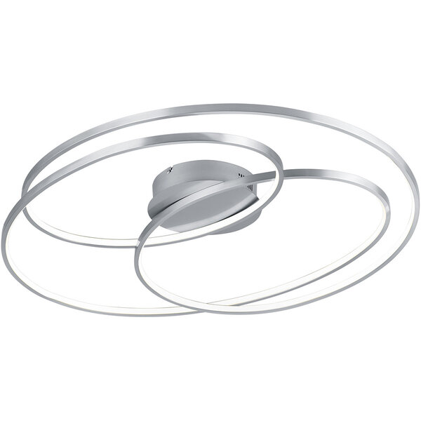 HLW LED LED Plafondlamp - Trion Gilo - 50W - Warm Wit 3000K - Dimbaar - Rond - Mat Nikkel - Aluminium HLW LED LED Plafondlamp - Trion Gilo - 50W - Warm Wit 3000K - Dimbaar - Rond - Mat Nikkel - Aluminium