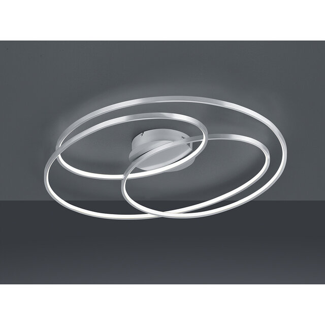 ronde dimbare LED plafondlamp 800 mm mat nikkel 50W warm wit licht 3000K 5250 lumen