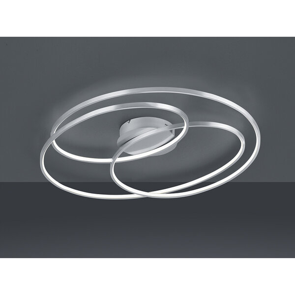 HLW LED LED Plafondlamp - Trion Gilo - 50W - Warm Wit 3000K - Dimbaar - Rond - Mat Nikkel - Aluminium HLW LED LED Plafondlamp - Trion Gilo - 50W - Warm Wit 3000K - Dimbaar - Rond - Mat Nikkel - Aluminium