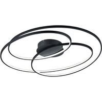 Trion Gilo LED plafondlamp Ø80cm mat zwart 50W 3000K