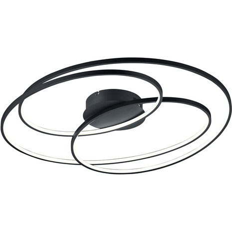 LED Plafondlamp - Trion Gilo - 50W - Warm Wit 3000K - Dimbaar - Rond - Mat Zwart - Aluminium LED Plafondlamp - Trion Gilo - 50W - Warm Wit 3000K - Dimbaar - Rond - Mat Zwart - Aluminium