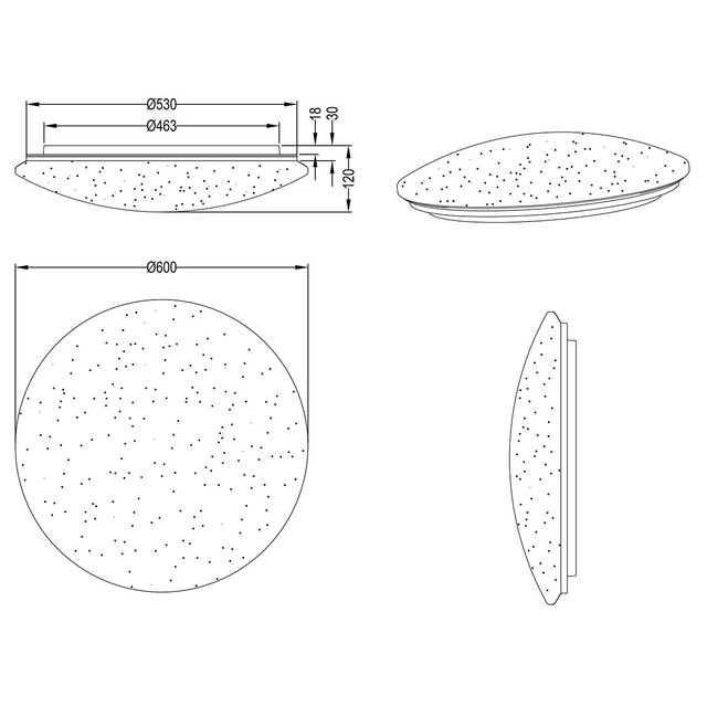 HLW LED LED Ceiling Light WiZ - Smart LED - Trion Farlo - 32W - Adjustable Color - Dimmable - Star Light - Round - Matte White - Plastic
