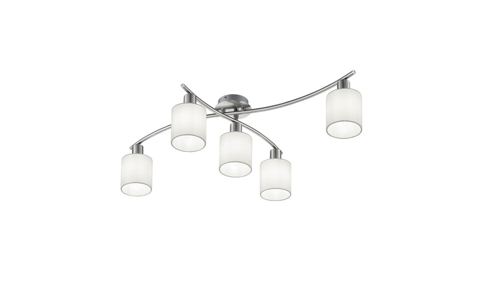 HLW LED LED Plafondlamp - Trion Gorino - E14 Fitting - 5-lichts - Rond - Mat Wit - Aluminium