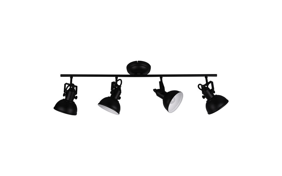 HLW LED LED Ceiling Spotlight - Trion Gini - E14 Fitting - 4 Lights - Rectangular - Matte Black - Aluminum