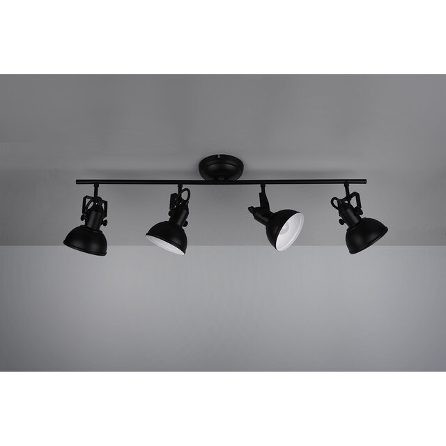 HLW LED LED Plafondspot - Trion Gini - E14 Fitting - 4-lichts - Rechthoek - Mat Zwart - Aluminium