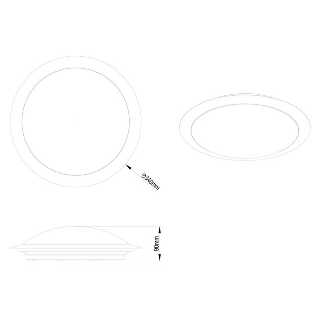 HLW LED LED Ceiling Light - Ceiling Lighting - Trion Ginzon - 12W - Warm White 3000K - Dimmable - Round - Matte Titanium - Aluminum