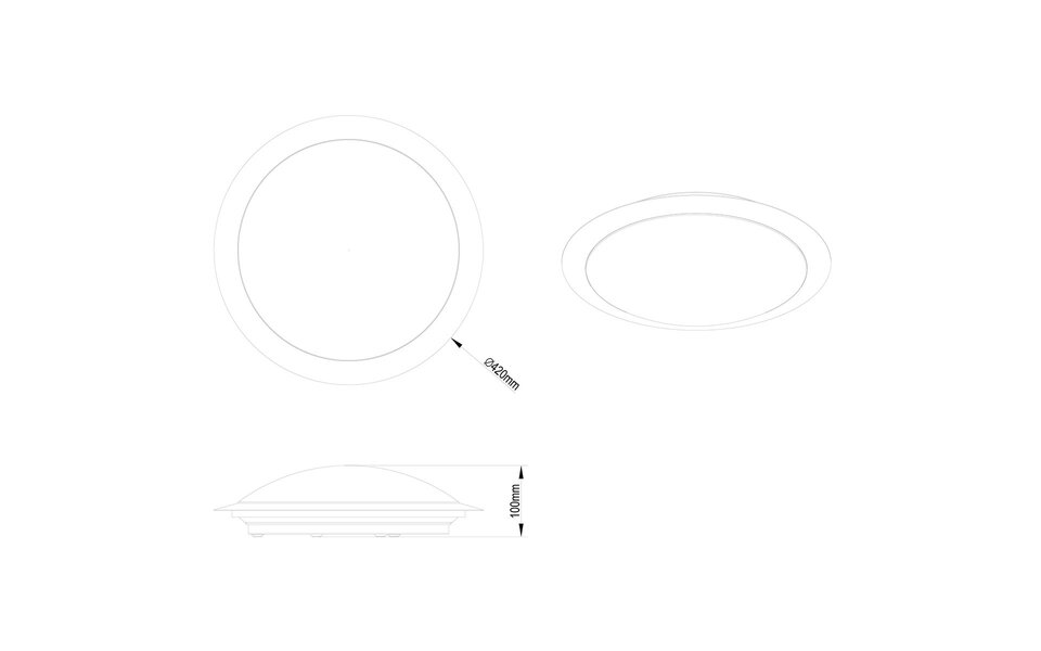 HLW LED LED Plafondlamp - Plafondverlichting - Trion Ginzon - 25W - Warm Wit 3000K - Dimbaar - Rond - Mat Titaan - Kunststof