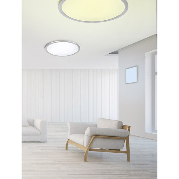 HLW LED LED Plafondlamp WiZ - Smart LED - Trion Givon - 20W - Aanpasbare Kleur - Dimbaar - Afstandsbediening - Rond - Mat Nikkel - Aluminium HLW LED LED Plafondlamp WiZ - Smart LED - Trion Givon - 20W - Aanpasbare Kleur - Dimbaar - Afstandsbediening - Rond - Mat Nikkel - Aluminium