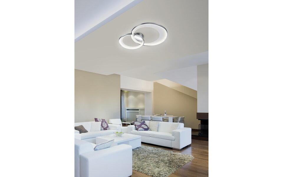 HLW LED LED Plafondlamp - Trion Granity - 29W - Warm Wit 3000K - Dimbaar - Ovaal - Mat Chroom - Aluminium HLW LED LED Plafondlamp - Trion Granity - 29W - Warm Wit 3000K - Dimbaar - Ovaal - Mat Chroom - Aluminium